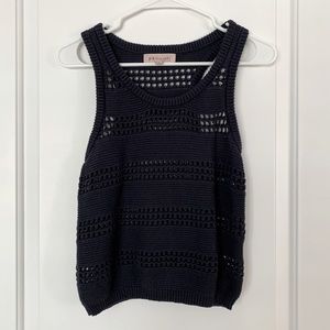 Philosophy Navy Blue Crochet Tank